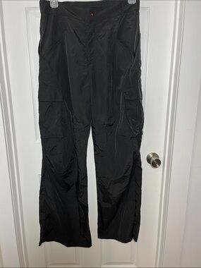 HALARA Black Nylon Wide Leg Cargo Pants with Tall Size Tag